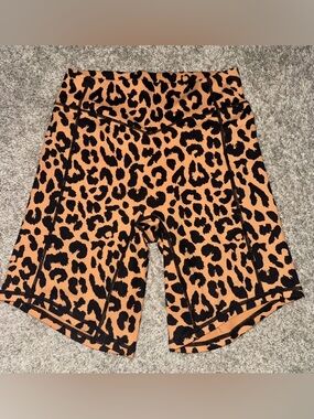 Balance Athletica Leopard Print High-Waist Bike Shorts - Orange & Black